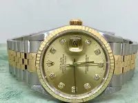 在飛比找Yahoo!奇摩拍賣優惠-國際精品當舖 ROLEX 勞力士 蠔式半金  #原金色10鑽