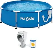 Funsicle Active 8' x 30" Outdoor Round Frame Above Ground Swimming Pool Set with Filter Pump and Type D Filter Cartridge, Blue