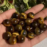 20pcs Wholesale Natural Yellow Tiger's eye Ball Quartz Crystal Sphere 15mm+