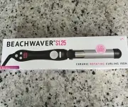 Beachwaver Co. Dual Voltage, S1.25 Black Ceramic Curling Iron *New* SEALED BOX