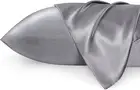 Satin Pillowcase Standard Set Soft Silky Chic Envelope Closure Reduces Friction