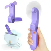 Portable Handheld Fan, Foldable Mini Hand Held Fan for Travel, Small purple