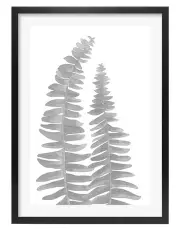 [Profile Australia] Watercolour Fern Leaves Black Art Print A1 Frame in Black