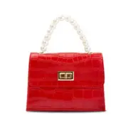 Women Mini Handbag Elegant Shoulder Messenger Portable Chain Bag Girl Pearl Crocodile Pattern Tote Square Small Crossbody Bags