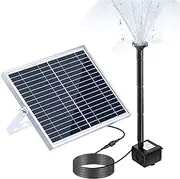 10W Solar Fountain Pump with Large Solar Panel 3 Nozzles， for Bird Bath Fish Tank Small Pond Garden Water Pump