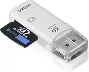 USB XD Card Reader For Fuji Olympus Cameras 128GB USB 2.0 XD Camera Memory Card Reader Adapter Up to 480MBs Easy to Read XD Picture Photo Card Reader Compatible with Windows Mac Plug and Play White