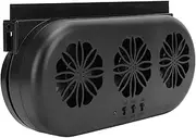 Car Solar Powered Exhaust Fan, 5000RPM Car Window Exhaust Fan, USB Vehicle Ventilation Fan Auto Air Vent Cool Fan Cooler System Car Radiator Cooling Fan with 3 Air Outlet (Black)