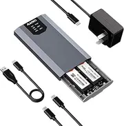 MAIWO Dual-Bay M.2 SSD Enclosure Cloner for NVMe & SATA, USB3.2 GEN2X2 10Gbps M.2 Offline Duplicator Supports SATA to NVMe and NVMe to SATA, Dual M.2 Enclosure for SSDs Sizes 2230/2242/2260/2280