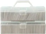 Handheld Storage Box,Game Card Organizer with Plastic Handheld Flip Lid, Large Capacity Transparent Trading Card Storage Box for Home and Office Use