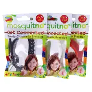 Get Connected Citronella Bracelet Set by Mosquitno for Kids - 3 Pc Bracelet Red, White, Black