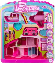 Barbie Mini BarbieLand DreamHouse & 3-Vehicle Playset 1.5" Dolls & Accessories