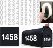 100 Pcs Reflective Mailbox Letters and Numbers Stickers for Mailbox Address, 2"