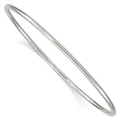Sterling Silver Rhodium-Plated 2mm Slip-On Bangle Bracelet