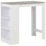 Bar Table with Shelf White 110x50x103 cm Modern Furniture Home Decor Dinin 80214