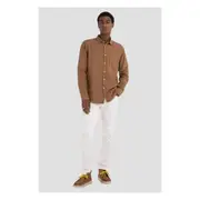 Replay Mens Plain Shirt Oxford Cotton Long Sleeve w/ Pocket Green