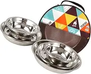 DINHEAROM 1Set Camping Tableware Dinnerware with Mesh Bag Includes Plates and Bowls for Outdoor Cooking and Home Use Unbreakable and Easy to Carry
