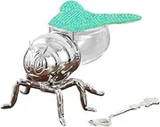 DimyFew Bee Honey Containers with Spoons for Home And Parties, Cyan