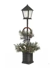 Gerson International 4' Pre-Lit B/O Mixed Pine Lantern Pole Porch Tree