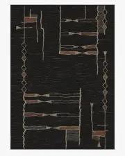 305' x 425' | Machine Washable Runner Rug | Kid & Pet Friendly | Indoor Rug | Nisa Ink Black Flatwoven Rug by Architectural Digest | Ruggable