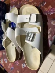 NEW Birkenstock Arizona Unisex Sandals Slides -White -Narrow L@@k!!!