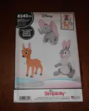 Simplicity Sewing Pattern 8542 Disney Dumbo Bambi Thumper Soft Toy Pattern New