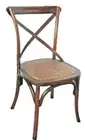 TARA RUSTIC FARMHOUSE BROWN OAK CROSSBACK CHAIR DINING CHAIR