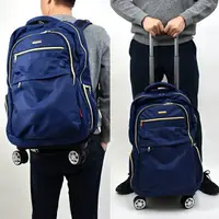 在飛比找樂天市場購物網優惠-拉桿後背包 藍色兩用行李雙肩包【NZB74】