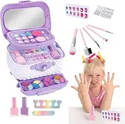 Gupcaqosjw Makeup Set for Kids | Girls Make Up Set Washable - Princess Dolls Dress Up Toy Cute Toddler Cosmetic Kit Nail Art Accessories for Children Teen Girls, Age 4-12 Years Old