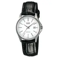 在飛比找PChome24h購物優惠-CASIO 羅馬時尚精緻淑女腕皮帶錶-白