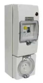 Clipsal 56-SERIES RCD PROTECTED SOCKET 300x101x135mm 10A 250V 3-Pin Flat GREY