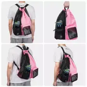 Drawstring Swim Pool Gym Bag Backpack Separated Waterproof Dry Compartments Bag