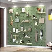 Wooden Pegboard Wall Organizer Panels for Workshop and Garage Tool Storage Green (60x120cm)