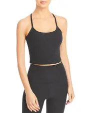 Beyond Yoga Spacedye Slim Racerback Cropped Tank in Darkest Night