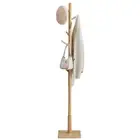 Solid Wood Coat Rack, Free Standing Hall Coat Tree with 8 Hooks, 3 Height Opt...