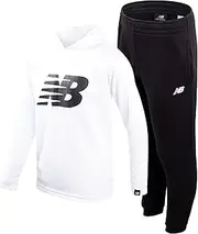 [New Balance] Boys' Active Sweatsuit - 2 Piece Waffle Knit Hoodie Sweatshirt and Sweatpants - Jogger Pants Set for Boys, 7-12