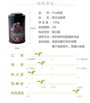 iTea我茶 台妹13號 翠玉烏龍茶150克 罐裝 (7.5折)