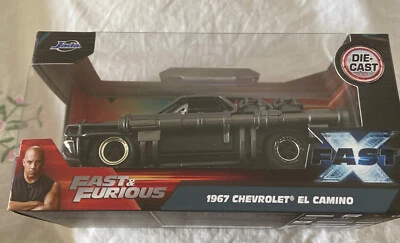 1967 CHEVROLET EL CAMINO W/CANNONS MATT BLACK "FAST X" 1/32 DIECAST JADA 34733