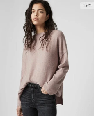 AllSaints Tara Cashmere Wool Pullover Crew Neck Sweater. Ballet Pink. Sz M