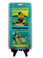Set Of 4 Glass Hula Coasters New In Clamshell 2003