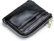 [HAMKVBPR] Mens Purses Men's Coin Purse Soft Leather Card Case Purse Wallet for Men(Black)