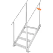Aluminum Dock Ladder Boat Dock Ladder 4 Steps Pontoon Dock Ladder, Dock Stairs