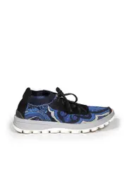 Blue Knitted Abstract Pattern Trainers