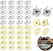 40 Pcs Magnetic Buttons Snap Clasps, 14mm Metal Sewing Clasps Snaps for Clothes, Bags, Leather, Sewing DIY Craft (Silver and Gold)