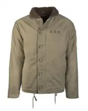 US Navy USN Army Deck Jacket N-1 Jacket Olive WWII wk2 Repro Coat 42R Size 52