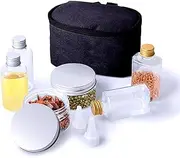 RoseFlower Outdoor Spice Jars Set, Set of 8 Portable Plastic Spice Containers Camping BBQ Spice Bottles Set with Travel Bag – 75/80/100 ml – for Herb & Spice Storage