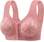 [Generic] Sports Bra Front Snap Closure Comfort Everyday Bras Plus Size Wireless Bras for Women No Underwire Compression Sports Bras for Women