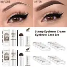 Eyebrow Stamp Stencil Kit Waterproof One Step Brown Eye Brow Stamping Kit~