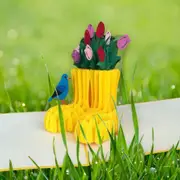Handmade Tulip Flower Shoes 3D Pop Up Greeting Card
