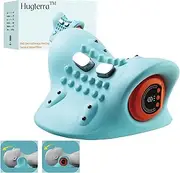 Hugterra Neck Massager, Electric Neck and Back Traction Relaxer Portable Compact Massage Pillow for Chair Ideal