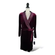 ADRIANNA PAPELL Womens Burgundy Tie Velvet Tuxedo Satin Collar Dress 24W $149